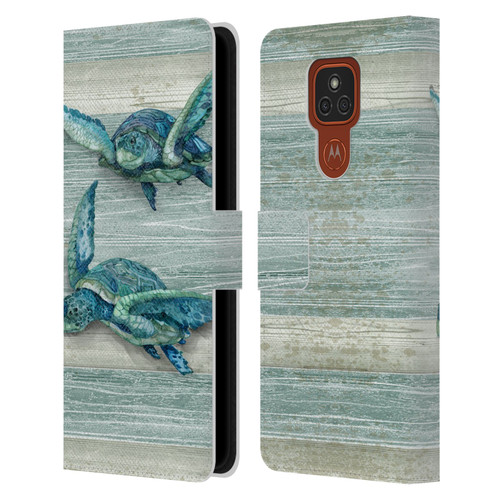 Paul Brent Sea Creatures Turtle Leather Book Wallet Case Cover For Motorola Moto E7 Plus