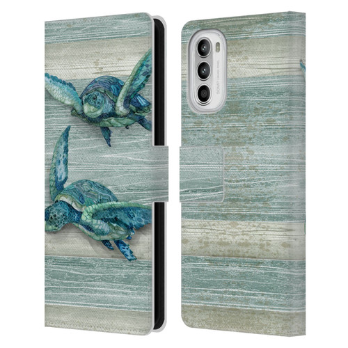 Paul Brent Sea Creatures Turtle Leather Book Wallet Case Cover For Motorola Moto G52