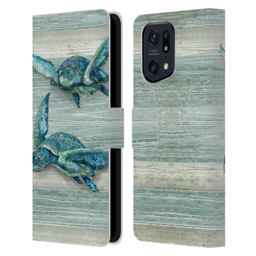 Paul Brent Sea Creatures Turtle Leather Book Wallet Case Cover For OPPO Find X5 Pro