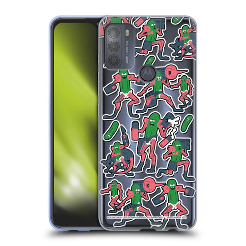 Rick And Morty Season 3 Character Art Pickle Rick Stickers Print Soft Gel Case for Motorola Moto G50