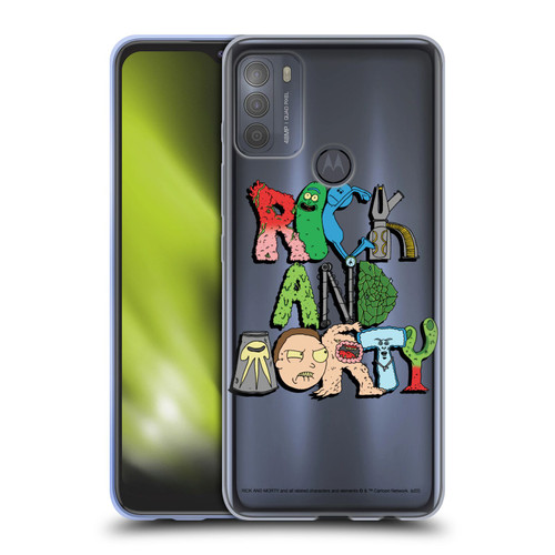 Rick And Morty Season 3 Character Art Typography Soft Gel Case for Motorola Moto G50
