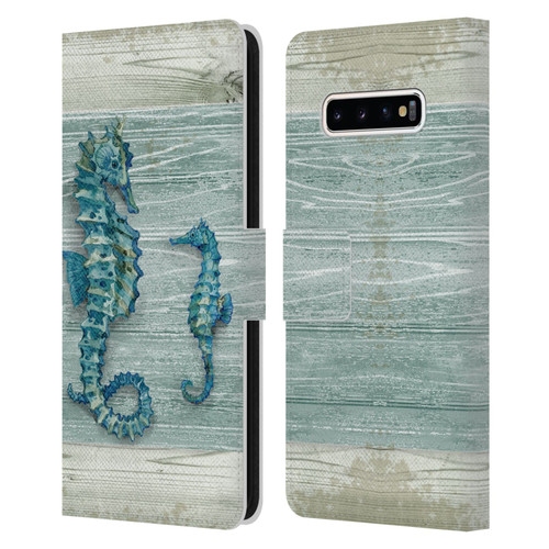 Paul Brent Sea Creatures Seahorse Leather Book Wallet Case Cover For Samsung Galaxy S10+ / S10 Plus