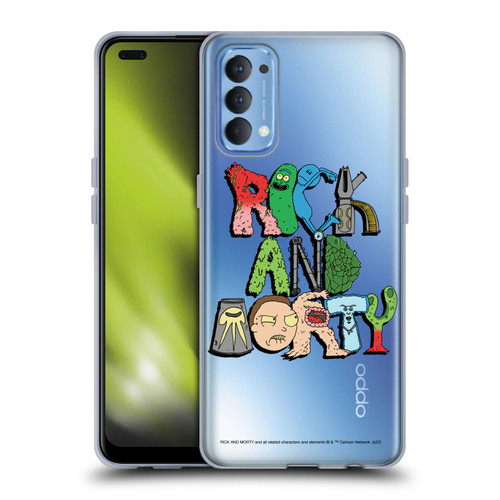 Rick And Morty Season 3 Character Art Typography Soft Gel Case for OPPO Reno 4 5G
