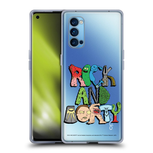 Rick And Morty Season 3 Character Art Typography Soft Gel Case for OPPO Reno 4 Pro 5G