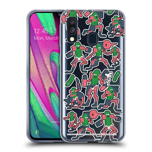 Rick And Morty Season 3 Character Art Pickle Rick Stickers Print Soft Gel Case for Samsung Galaxy A40 (2019)