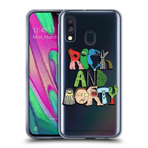 Rick And Morty Season 3 Character Art Typography Soft Gel Case for Samsung Galaxy A40 (2019)