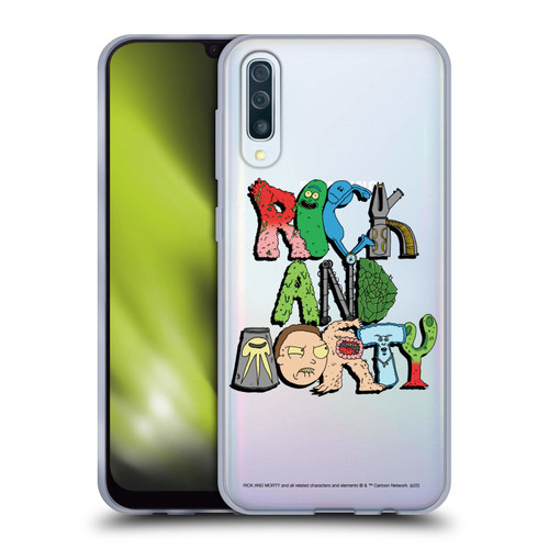 Rick And Morty Season 3 Character Art Typography Soft Gel Case for Samsung Galaxy A50/A30s (2019)