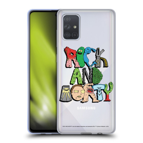Rick And Morty Season 3 Character Art Typography Soft Gel Case for Samsung Galaxy A71 (2019)