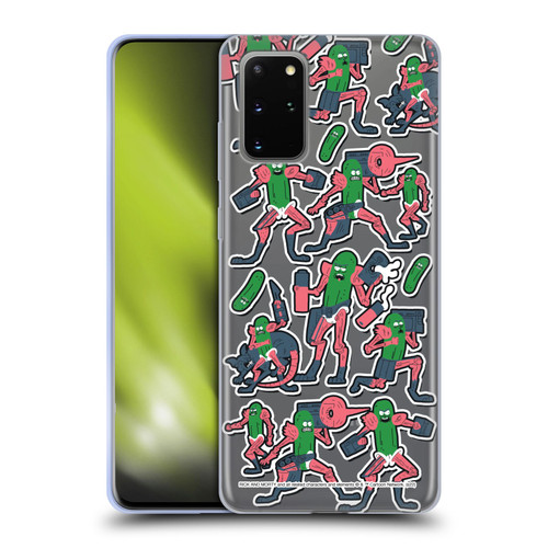 Rick And Morty Season 3 Character Art Pickle Rick Stickers Print Soft Gel Case for Samsung Galaxy S20+ / S20+ 5G