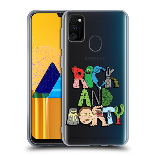 Rick And Morty Season 3 Character Art Typography Soft Gel Case for Samsung Galaxy M30s (2019)/M21 (2020)