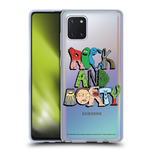 Rick And Morty Season 3 Character Art Typography Soft Gel Case for Samsung Galaxy Note10 Lite