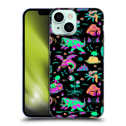 Rick And Morty Season 3 Graphics Aliens Soft Gel Case for Apple iPhone 13 Mini