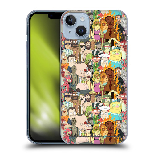 Rick And Morty Season 3 Graphics Interdimensional Space Cable Soft Gel Case for Apple iPhone 14 Plus