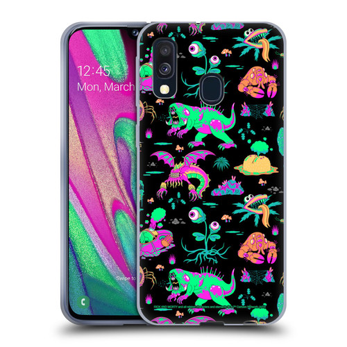 Rick And Morty Season 3 Graphics Aliens Soft Gel Case for Samsung Galaxy A40 (2019)