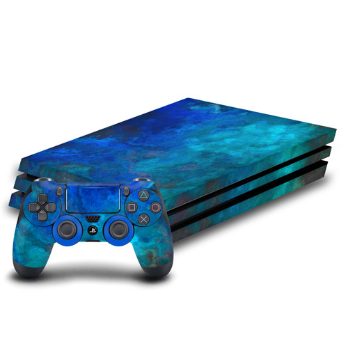 LebensArt Art Mix Blue Malachit Vinyl Sticker Skin Decal Cover for Sony PS4 Pro Bundle