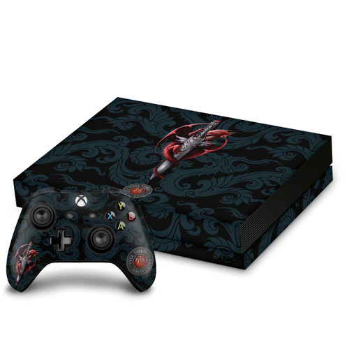 Anne Stokes Art Mix Dragon Dagger Vinyl Sticker Skin Decal Cover for Microsoft Xbox One X Bundle