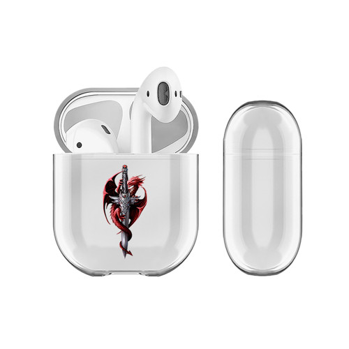 Anne Stokes Fantasy Designs Dagger Dragon Clear Hard Crystal Cover Case for Apple AirPods 1 1st Gen / 2 2nd Gen Charging Case