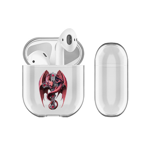 Anne Stokes Fantasy Designs Gothic Guardian Dragon Clear Hard Crystal Cover Case for Apple AirPods 1 1st Gen / 2 2nd Gen Charging Case