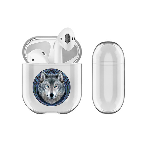 Anne Stokes Fantasy Designs Lunar Wolf Clear Hard Crystal Cover Case for Apple AirPods 1 1st Gen / 2 2nd Gen Charging Case