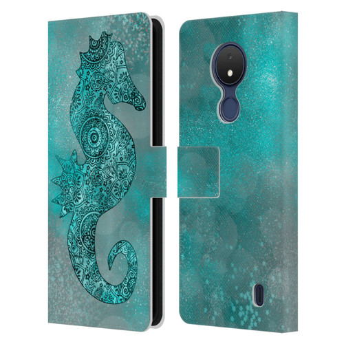 LebensArt Beings Seahorse Leather Book Wallet Case Cover For Nokia C21