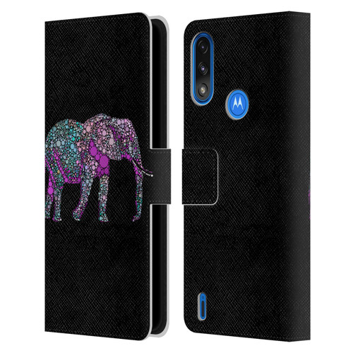 LebensArt Beings Elephant Leather Book Wallet Case Cover For Motorola Moto E7 Power / Moto E7i Power