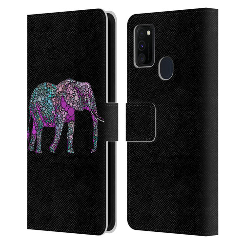 LebensArt Beings Elephant Leather Book Wallet Case Cover For Samsung Galaxy M30s (2019)/M21 (2020)