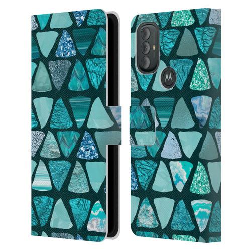 LebensArt Patterns 2 Teal Triangle Leather Book Wallet Case Cover For Motorola Moto G10 / Moto G20 / Moto G30