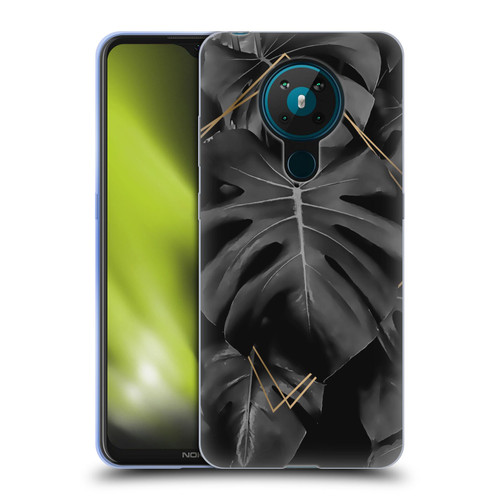 LebensArt Elegance in Black Deep Monstera Soft Gel Case for Nokia 5.3