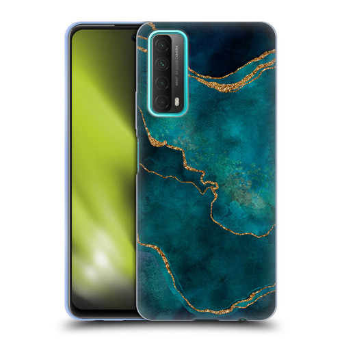 LebensArt Mineral Marble Glam Turquoise Soft Gel Case for Huawei P Smart (2021)