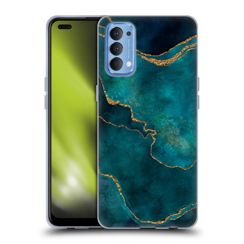 LebensArt Mineral Marble Glam Turquoise Soft Gel Case for OPPO Reno 4 5G