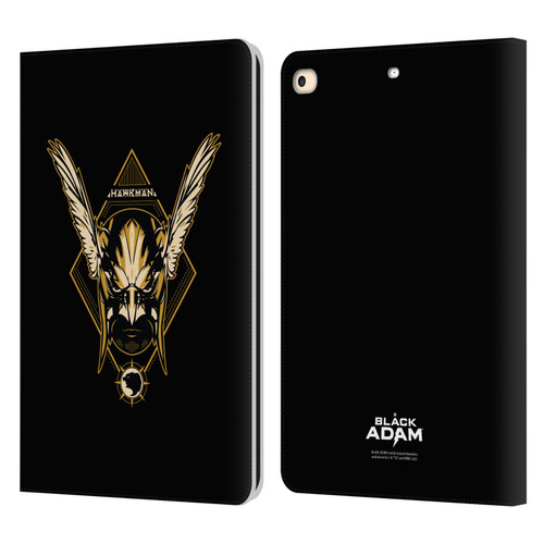 Black Adam Graphics Hawkman Leather Book Wallet Case Cover For Apple iPad 9.7 2017 / iPad 9.7 2018