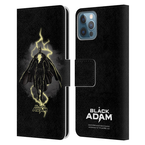 Black Adam Graphics Lightning Leather Book Wallet Case Cover For Apple iPhone 12 / iPhone 12 Pro