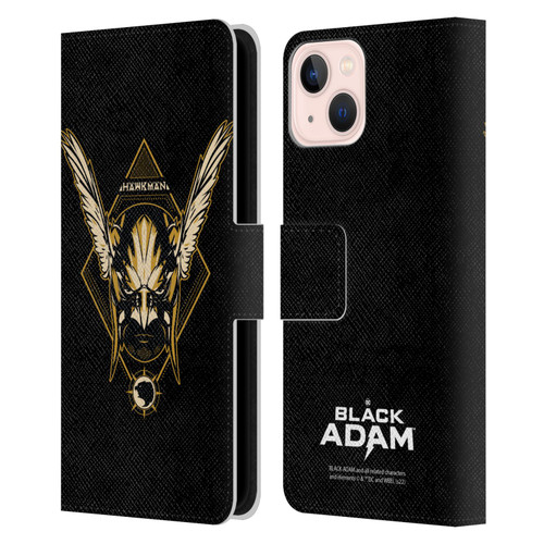 Black Adam Graphics Hawkman Leather Book Wallet Case Cover For Apple iPhone 13