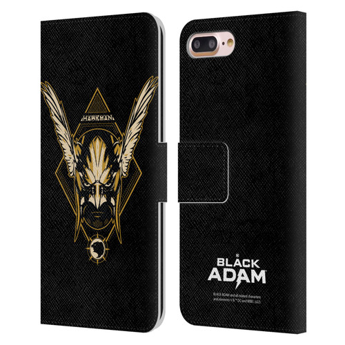 Black Adam Graphics Hawkman Leather Book Wallet Case Cover For Apple iPhone 7 Plus / iPhone 8 Plus