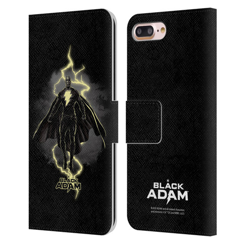 Black Adam Graphics Lightning Leather Book Wallet Case Cover For Apple iPhone 7 Plus / iPhone 8 Plus
