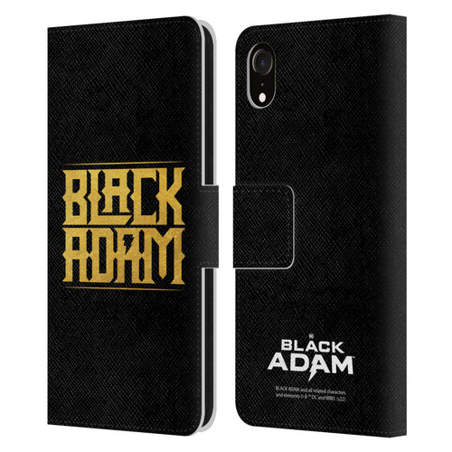 Black Adam Graphics Logotype Leather Book Wallet Case Cover For Apple iPhone XR