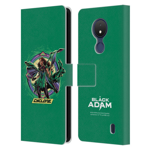 Black Adam Graphics Cyclone Leather Book Wallet Case Cover For Nokia C21