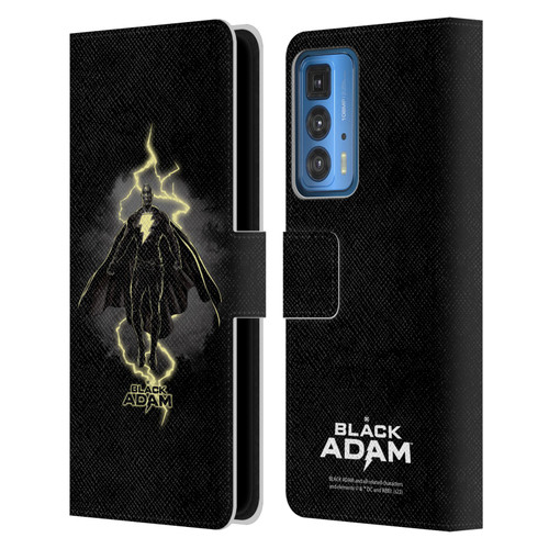 Black Adam Graphics Lightning Leather Book Wallet Case Cover For Motorola Edge 20 Pro