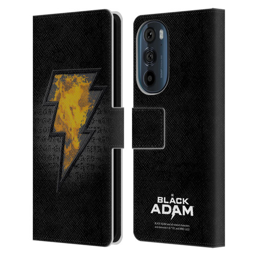Black Adam Graphics Icon Leather Book Wallet Case Cover For Motorola Edge 30