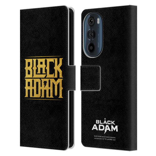 Black Adam Graphics Logotype Leather Book Wallet Case Cover For Motorola Edge 30