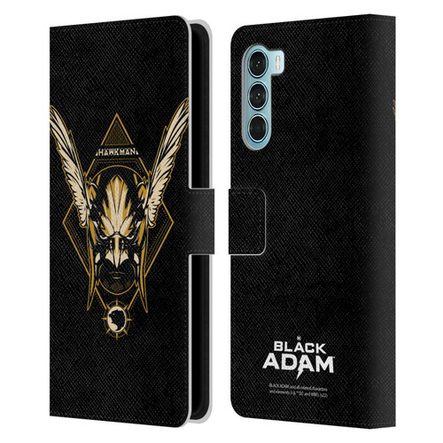 Black Adam Graphics Hawkman Leather Book Wallet Case Cover For Motorola Edge S30 / Moto G200 5G