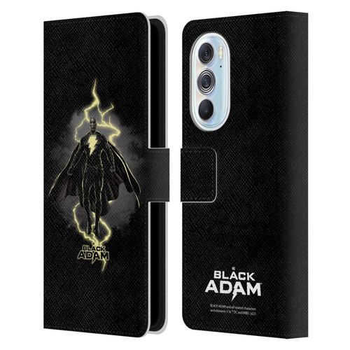 Black Adam Graphics Lightning Leather Book Wallet Case Cover For Motorola Edge X30