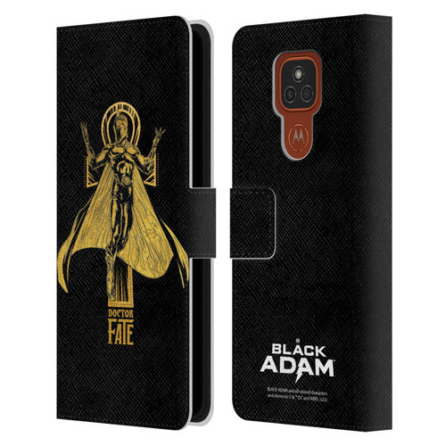 Black Adam Graphics Doctor Fate Leather Book Wallet Case Cover For Motorola Moto E7 Plus