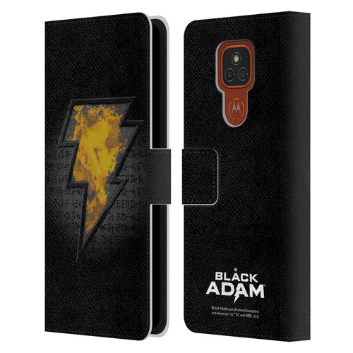 Black Adam Graphics Icon Leather Book Wallet Case Cover For Motorola Moto E7 Plus