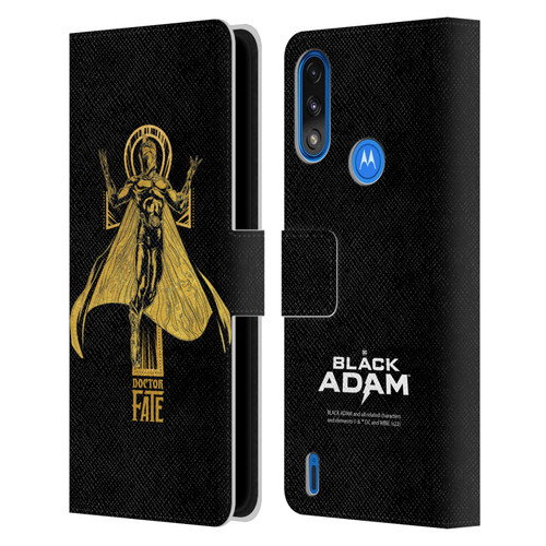 Black Adam Graphics Doctor Fate Leather Book Wallet Case Cover For Motorola Moto E7 Power / Moto E7i Power