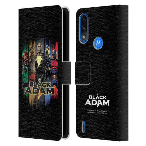 Black Adam Graphics Group Leather Book Wallet Case Cover For Motorola Moto E7 Power / Moto E7i Power