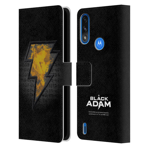 Black Adam Graphics Icon Leather Book Wallet Case Cover For Motorola Moto E7 Power / Moto E7i Power