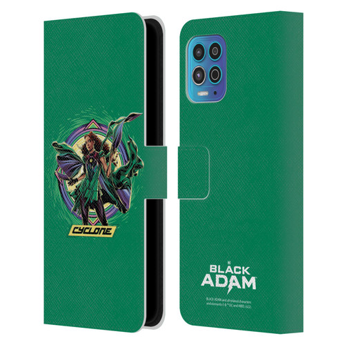 Black Adam Graphics Cyclone Leather Book Wallet Case Cover For Motorola Moto G100