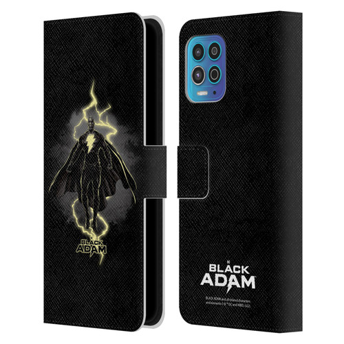 Black Adam Graphics Lightning Leather Book Wallet Case Cover For Motorola Moto G100
