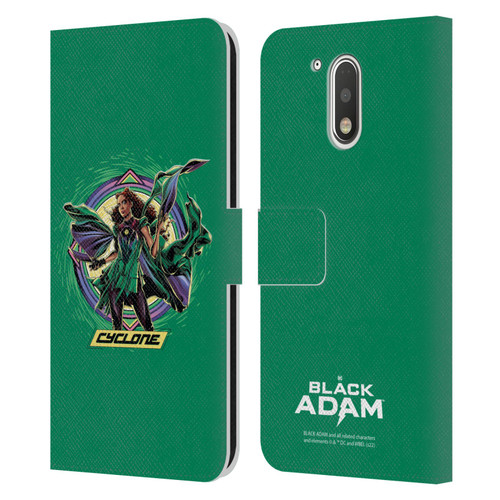 Black Adam Graphics Cyclone Leather Book Wallet Case Cover For Motorola Moto G41